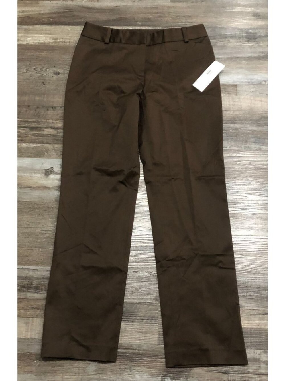 Anne Klein Womens Size 8 Dark Brown Flat Front Casual Pants New $175 Tags